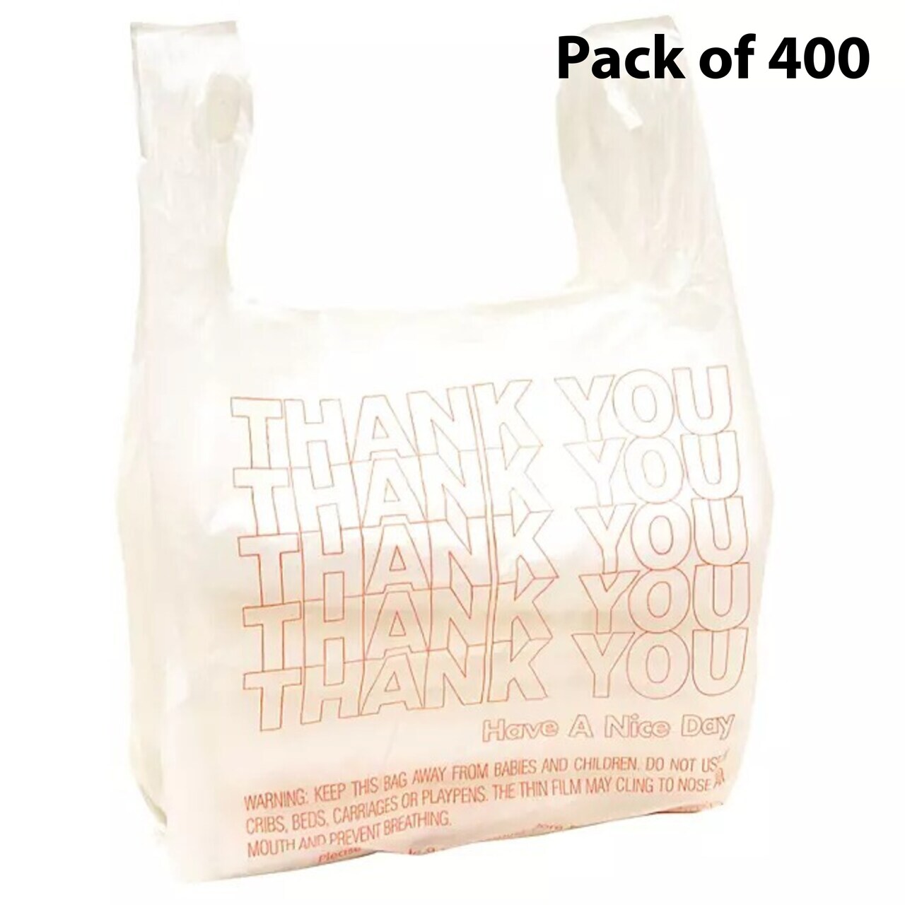 Thank You T-Shirt Bags, 11.5" x 6.5" x 22" - Retail Carry-Out Bags - Eco-Friendly Tote Bags | Raheev®